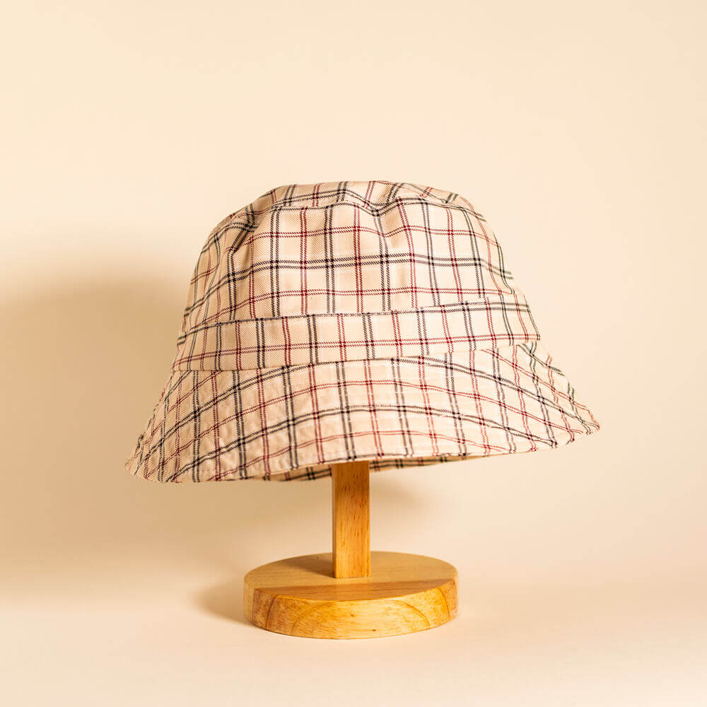 checkered bucket hat
