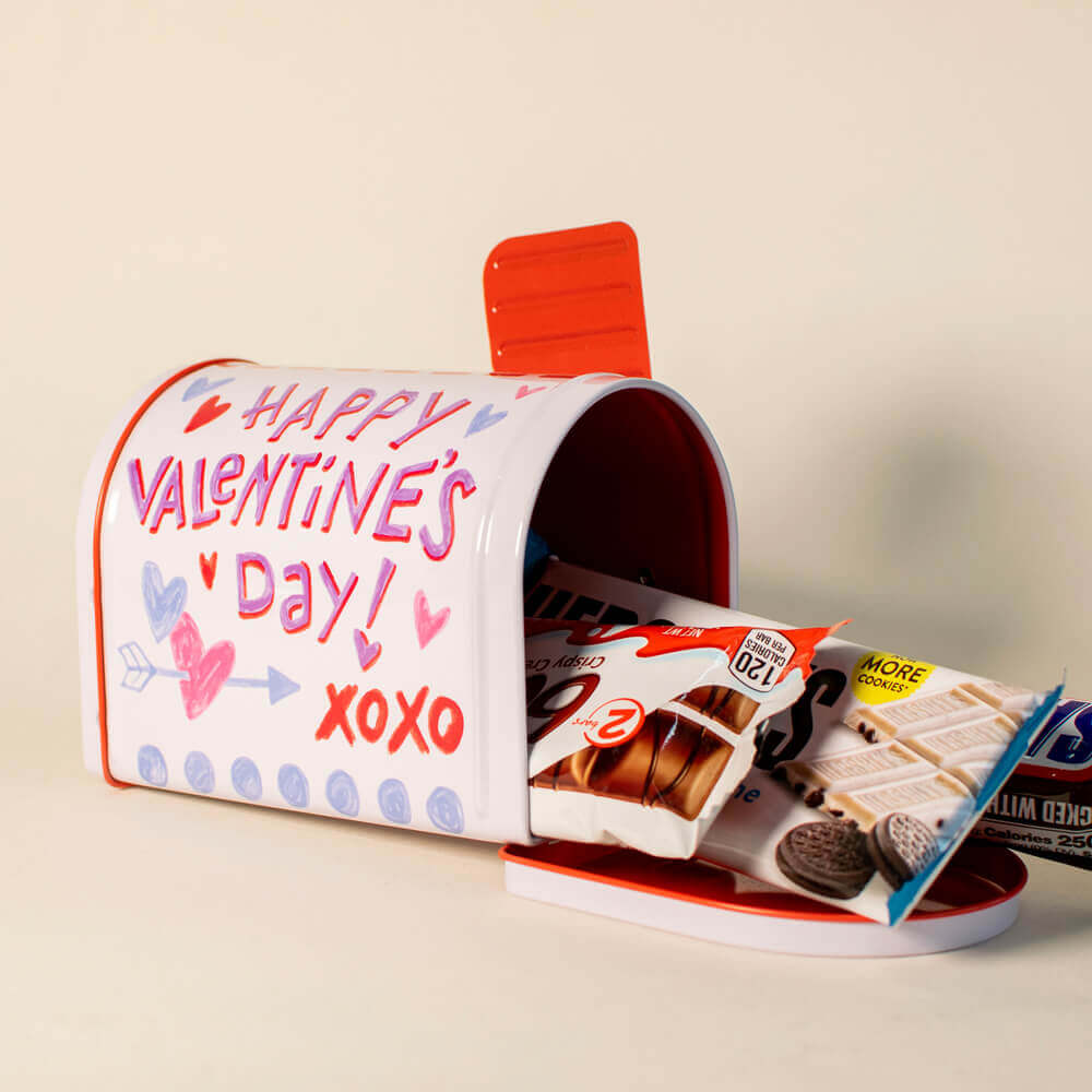 red metallic mailbox