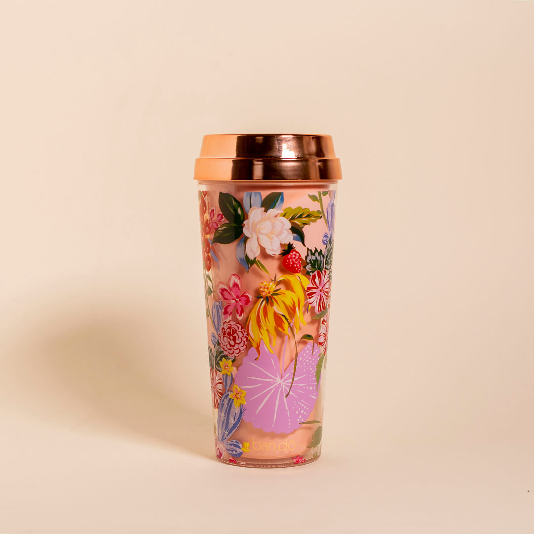 floral thermal mug