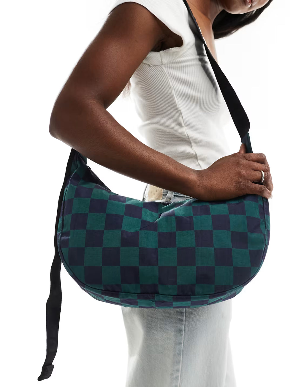Baggu Bolso Medium Crescent De Hombro De Nylon - Check