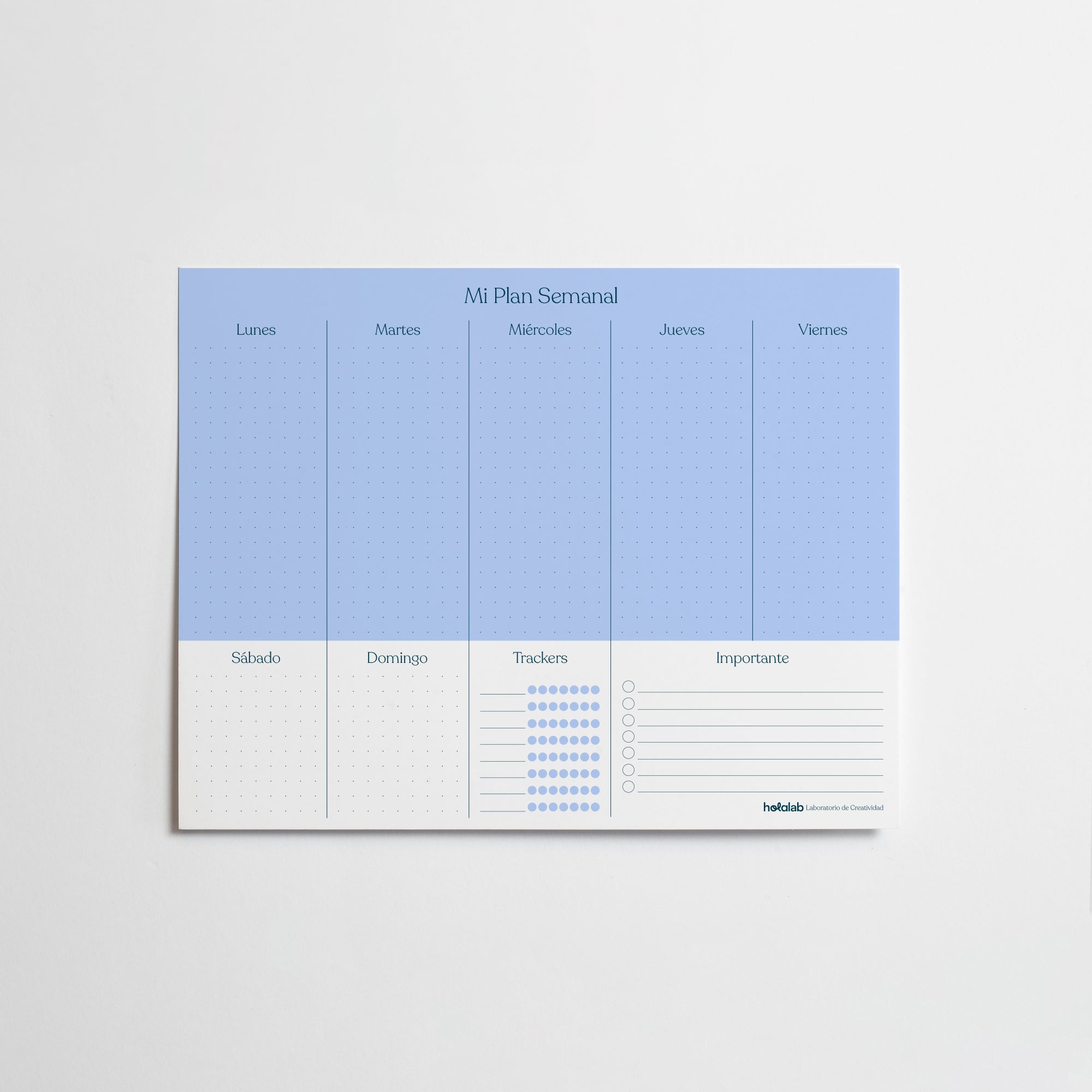 Planner Semanal "Mi plan semanal" Azul