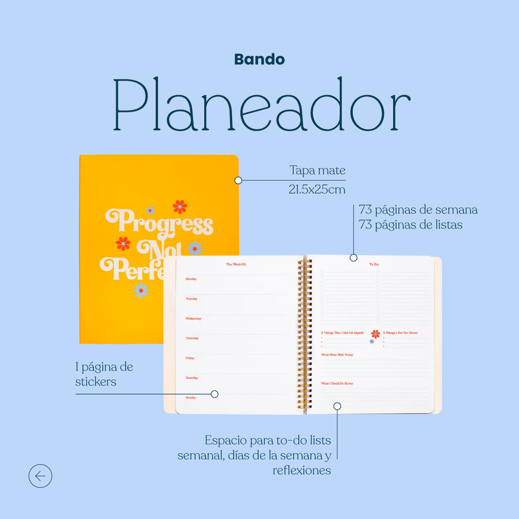 Planner “Progress Not Perfection”