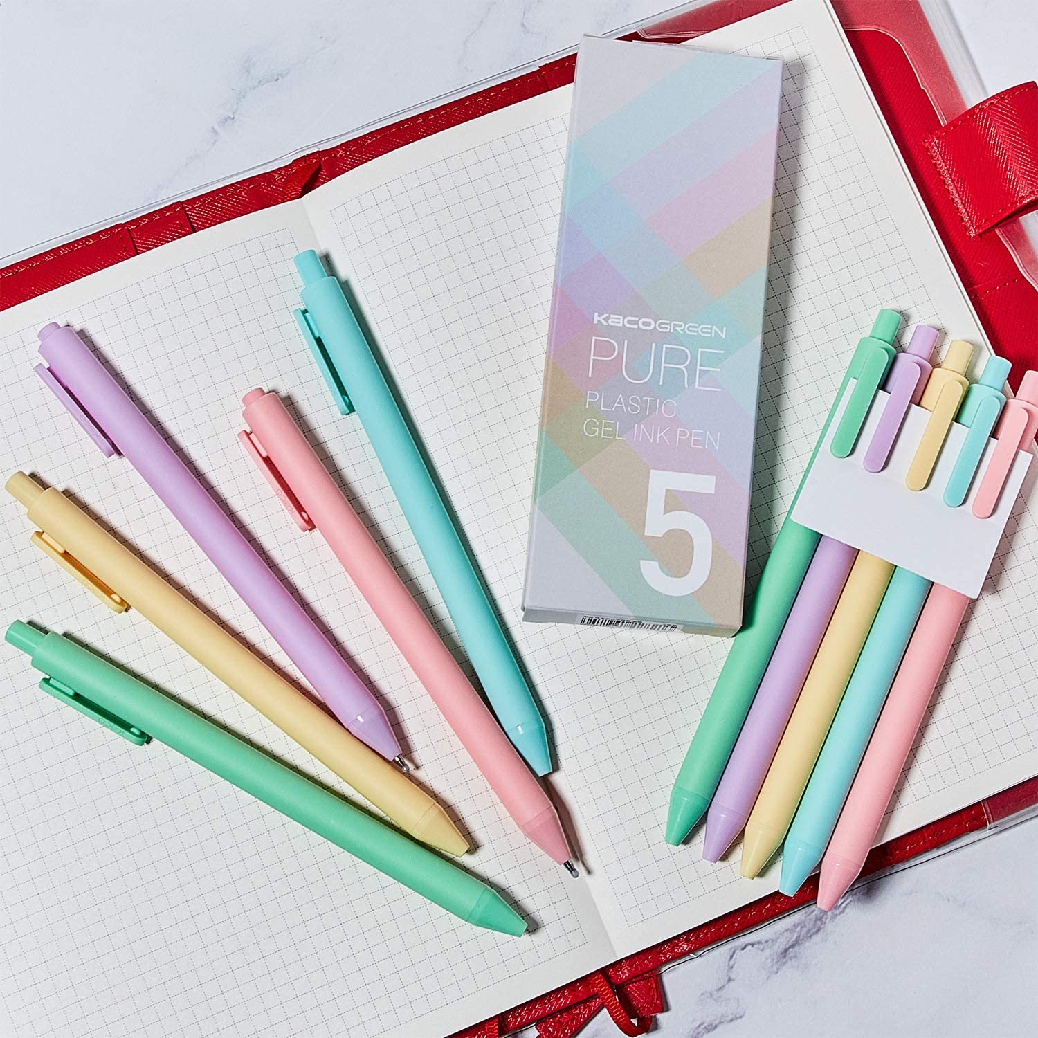 Bolígrafos Kaco (5 colores pasteles)