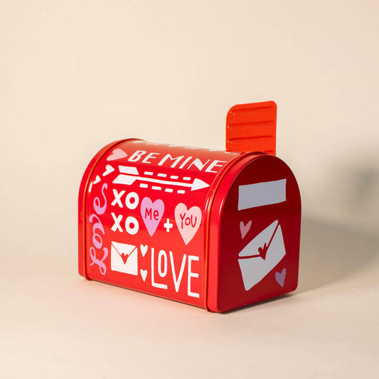 red metallic mailbox 