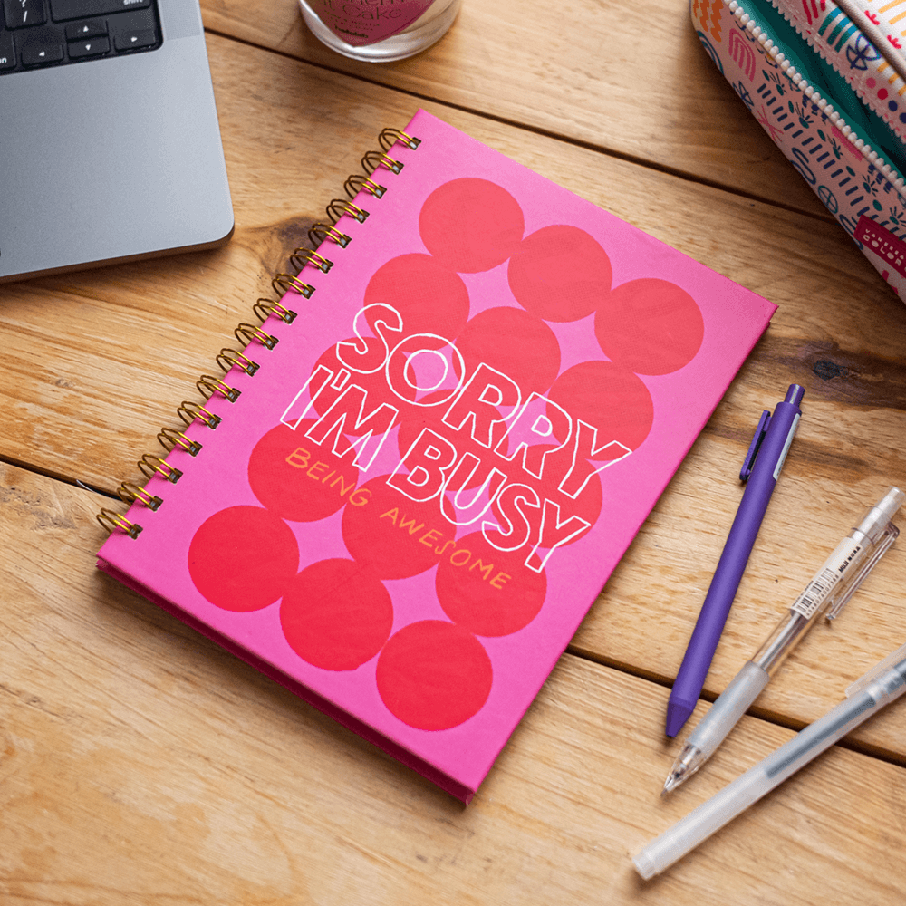 Spring-loaded notebook “Sorry I'm Busy being Awesome” 